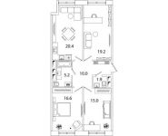 3-комнатная квартира площадью 88.4 кв.м, Рязанский проспект, д.влд 2 | цена 13 860 589 руб. | www.metrprice.ru
