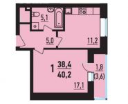 1-комнатная квартира площадью 40.2 кв.м, Юннатов улица, д.4Б | цена 7 565 640 руб. | www.metrprice.ru