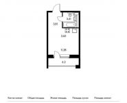 1-комнатная квартира площадью 23.25 кв.м, жилой комплекс Ильинские Луга, к38 | цена 1 976 250 руб. | www.metrprice.ru