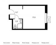 1-комнатная квартира площадью 26.1 кв.м, Внуковское п, Лётчика Грицевца ул, 3с2 | цена 2 910 150 руб. | www.metrprice.ru