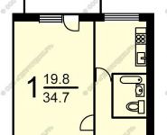 1-комнатная квартира площадью 35 кв.м, Воронежская ул., 34К2 | цена 4 950 000 руб. | www.metrprice.ru