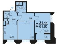 2-комнатная квартира площадью 61 кв.м, улица Берзарина, 28с3 | цена 12 467 872 руб. | www.metrprice.ru