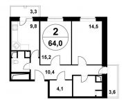 2-комнатная квартира площадью 65 кв.м, Березовая ул., 3 | цена 6 800 000 руб. | www.metrprice.ru