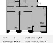 2-комнатная квартира площадью 69.7 кв.м, Берзарина ул., 28 | цена 13 903 669 руб. | www.metrprice.ru