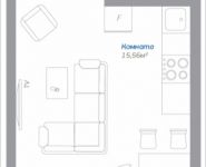 1-комнатная квартира площадью 23.79 кв.м, Новорязанское шоссе, 13, корп.13 | цена 1 884 096 руб. | www.metrprice.ru