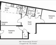 3-комнатная квартира площадью 69.36 кв.м, Калужское шоссе, 51 | цена 5 839 939 руб. | www.metrprice.ru