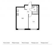 1-комнатная квартира площадью 40.4 кв.м, Поляны ул, | цена 6 403 400 руб. | www.metrprice.ru