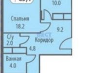 2-комнатная квартира площадью 65 кв.м, Триумфальная улица, 6 | цена 5 060 000 руб. | www.metrprice.ru