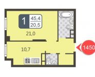 1-комнатная квартира площадью 45.4 кв.м в ЖК "Богородский", бульвар Маршала Рокоссовского, 6к1А | цена 7 047 000 руб. | www.metrprice.ru
