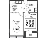 1-комнатная квартира площадью 51.83 кв.м, Почтовая Б. улица, д.влд30к4 | цена 12 513 317 руб. | www.metrprice.ru