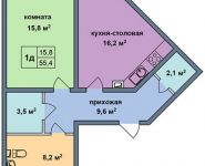 1-комнатная квартира площадью 55 кв.м,  | цена 3 767 200 руб. | www.metrprice.ru