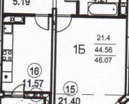 1-комнатная квартира площадью 46.1 кв.м в ЖК "В Долгопрудном", Ракетостроителей пр-т, 7К1 | цена 4 000 000 руб. | www.metrprice.ru