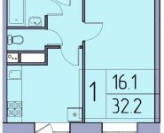 1-комнатная квартира площадью 32.2 кв.м, Жилой комплекс Видный, д.7 | цена 2 750 000 руб. | www.metrprice.ru