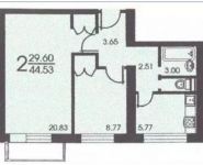 2-комнатная квартира площадью 45 кв.м, Озерная ул., 40 | цена 6 850 000 руб. | www.metrprice.ru