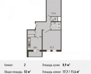 2-комнатная квартира площадью 53 кв.м, Базовская ул., 15 | цена 6 784 000 руб. | www.metrprice.ru