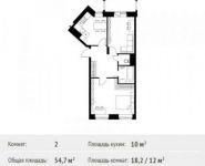 2-комнатная квартира площадью 54.7 кв.м, Липовая улица, 3 | цена 4 651 141 руб. | www.metrprice.ru