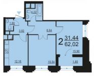 2-комнатная квартира площадью 62 кв.м, улица Берзарина, 28с3 | цена 12 302 721 руб. | www.metrprice.ru