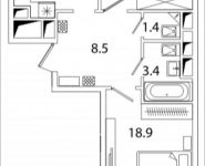 2-комнатная квартира площадью 64.5 кв.м, Рязанский проспект, 2, корп.M6 | цена 10 142 431 руб. | www.metrprice.ru