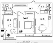 2-комнатная квартира площадью 56.6 кв.м, Рязанский проспект, 2, корп.М2 | цена 9 603 039 руб. | www.metrprice.ru