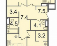 4-комнатная квартира площадью 113.7 кв.м, Серебрякова, 11-13, корп.3 | цена 16 361 430 руб. | www.metrprice.ru