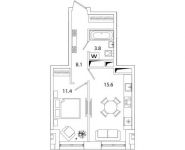 1-комнатная квартира площадью 38.9 кв.м, Рязанский проспект, д.влд 2 | цена 6 584 330 руб. | www.metrprice.ru