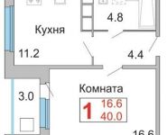 1-комнатная квартира площадью 40 кв.м, улица Академика Легостаева, 4к1 | цена 3 550 000 руб. | www.metrprice.ru