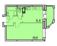 1-комнатная квартира площадью 34.1 кв.м, Учебный переулок, 2 | цена 4 237 266 руб. | www.metrprice.ru