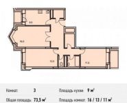 3-комнатная квартира площадью 73.5 кв.м, Донецкая улица, 30с29 | цена 9 450 000 руб. | www.metrprice.ru