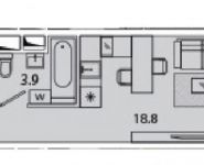 1-комнатная квартира площадью 22 кв.м, Рязанский просп., 2К3 | цена 3 895 117 руб. | www.metrprice.ru