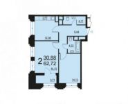 2-комнатная квартира площадью 62 кв.м, Берзарина ул., 28С4 | цена 12 357 157 руб. | www.metrprice.ru