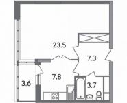 1-комнатная квартира площадью 44 кв.м, Радужная ул., 4/1 | цена 4 117 132 руб. | www.metrprice.ru