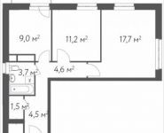 2-комнатная квартира площадью 53.5 кв.м, Вешняковская ул., 10 | цена 8 988 000 руб. | www.metrprice.ru