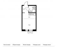 1-комнатная квартира площадью 19.8 кв.м, Молодогвардейская ул, вл36 | цена 6 175 620 руб. | www.metrprice.ru
