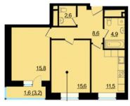 2-комнатная квартира площадью 60.6 кв.м, Юннатов улица, д.4Б | цена 11 829 120 руб. | www.metrprice.ru