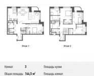 3-комнатная квартира площадью 144.5 кв.м, Барышевская Роща ул., 11 | цена 12 797 065 руб. | www.metrprice.ru