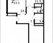 2-комнатная квартира площадью 53 кв.м, Колпакова ул., 44 | цена 4 387 000 руб. | www.metrprice.ru