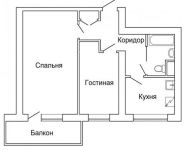 2-комнатная квартира площадью 45 кв.м, Корнейчука ул., 14 | цена 6 100 000 руб. | www.metrprice.ru