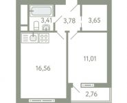 1-комнатная квартира площадью 39.8 кв.м, Березовая ул., 20 | цена 2 984 793 руб. | www.metrprice.ru