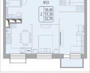 2-комнатная квартира площадью 50.4 кв.м, Березовая аллея, 17 | цена 6 683 695 руб. | www.metrprice.ru