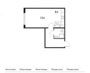 1-комнатная квартира площадью 34.1 кв.м, Варшавское ш., 141С11 | цена 4 924 040 руб. | www.metrprice.ru