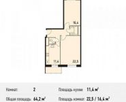 2-комнатная квартира площадью 64.2 кв.м, Сигнальный проезд, 3 | цена 8 636 906 руб. | www.metrprice.ru