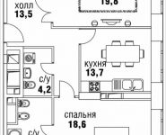 2-комнатная квартира площадью 83 кв.м, Верхняя, 34, корп.1 | цена 32 546 250 руб. | www.metrprice.ru
