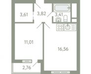 1-комнатная квартира площадью 39.8 кв.м, Березовая ул., 20 | цена 2 984 793 руб. | www.metrprice.ru