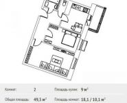 2-комнатная квартира площадью 49 кв.м, Фруктовая ул., 1К1 | цена 4 827 772 руб. | www.metrprice.ru