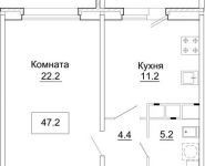 1-комнатная квартира площадью 47 кв.м, Академика Легостаева ул. | цена 3 700 000 руб. | www.metrprice.ru