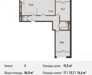 3-комнатная квартира площадью 86.8 кв.м, Ивановская ул., 1 | цена 6 770 400 руб. | www.metrprice.ru