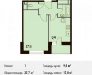 1-комнатная квартира площадью 37.7 кв.м, Шестая улица, 15 | цена 3 542 028 руб. | www.metrprice.ru