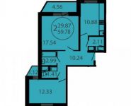 2-комнатная квартира площадью 61 кв.м, Очаковская Большая ул., 44 | цена 9 663 350 руб. | www.metrprice.ru