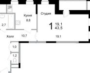 1-комнатная квартира площадью 47 кв.м, Барышевская Роща ул., К15 | цена 4 521 349 руб. | www.metrprice.ru