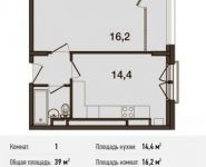 1-комнатная квартира площадью 39 кв.м, Ивановская ул., 1 | цена 3 354 000 руб. | www.metrprice.ru